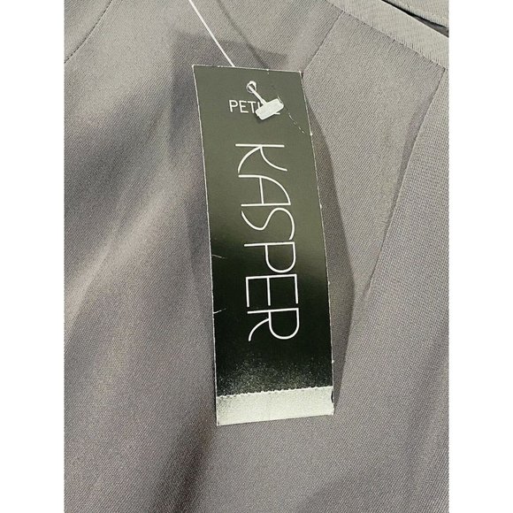 Kasper Skirt Womens Sz 6 Petite Solid Gray Back Zipper & Vent Career Lined - Picture 9 of 10